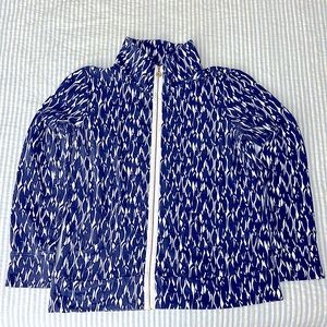 Lilly Pulitzer XL Navy & White Fish Print Leona Full Zip